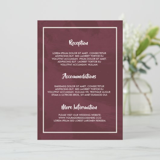Burgundy en Gold Glitter Pocket Kaart (Staand voorkant)