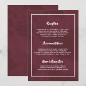 Burgundy en Gold Glitter Pocket Kaart (Voorkant / Achterkant)