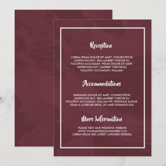 Burgundy en Gold Glitter Pocket Kaart (Voorkant / Achterkant)