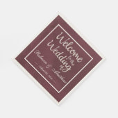 Burgundy en Gold Glitter Pocket Servet (Hoek)