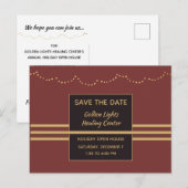 Burgundy en Gold Holiday Event Save the Date Aankondigingskaart (Voorkant / Achterkant)