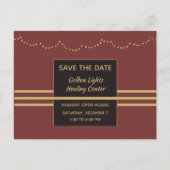 Burgundy en Gold Holiday Event Save the Date Aankondigingskaart (Voorkant)