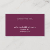 Burgundy en Gold Independent Rep Jafra Visitekaartje (Achterkant)