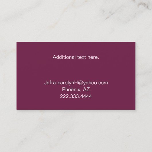 Burgundy en Gold Independent Rep Jafra Visitekaartje (Achterkant)