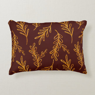 Burgundy en Gold Leaf Sprig Lumbar Accent Pillow Accent Kussen