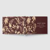 Burgundy en Gold Leaves Fall Wedding Gastenboek (Volledig)