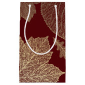 Burgundy en Gold Leaves Fall Wedding Klein Cadeauzakje (Voorkant)