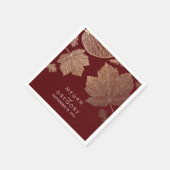 Burgundy en Gold Leaves Fall Wedding Servetten (Hoek)