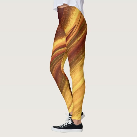 Burgundy en Gold Marble Leggings (Links)