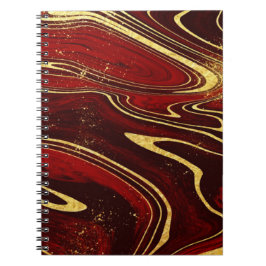 Burgundy en Gold Marble Notitieboek