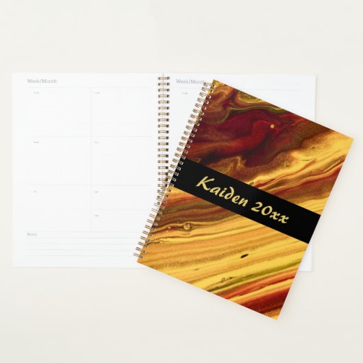 Burgundy en Gold Marble Planner (Display)
