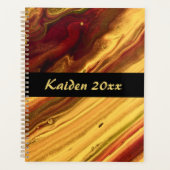 Burgundy en Gold Marble Planner (Voorkant)