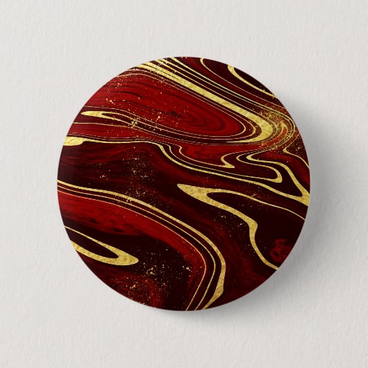 Burgundy en Gold Marble Ronde Button 5,7 Cm (Voorkant)