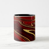 Burgundy en Gold Marble Tweekleurige Koffiemok (Center)