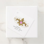 Burgundy en Gold Paris Gemstone Monogram Bedankjes Labels (In situ)