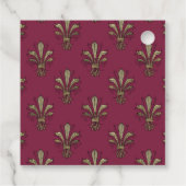 Burgundy en Gold Paris Gemstone Monogram Bedankjes Labels (Achterkant)