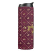 Burgundy en Gold Paris Gemstone Monogram Thermosbeker (Gedraaid links)