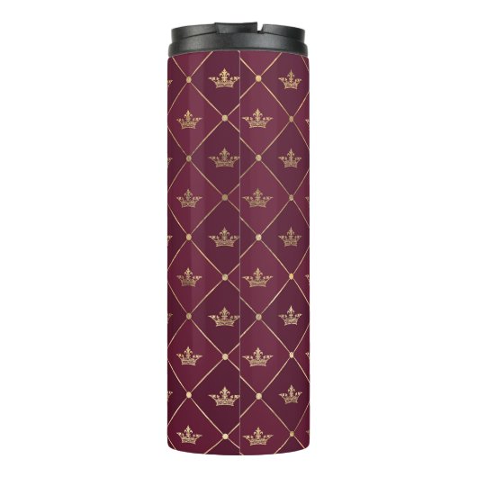 Burgundy en Gold Paris Gemstone Monogram Thermosbeker (Achterkant)