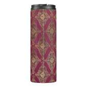 Burgundy en Gold Paris Gemstone Monogram Thermosbeker (Achterkant)