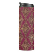 Burgundy en Gold Paris Gemstone Monogram Thermosbeker (Geroteerd rechts)