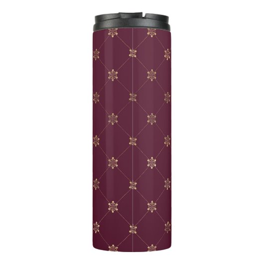 Burgundy en Gold Paris Gemstone Monogram Thermosbeker (Achterkant)