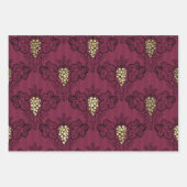 Burgundy en Gold Paris Wine Art Deco Inpakpapier Vel (Voorkant 3)