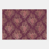 Burgundy en Gold Paris Wine Art Deco Inpakpapier Vel (Voorkant 2)