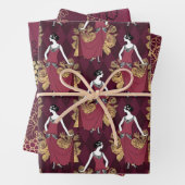 Burgundy en Gold Paris Wine Art Deco Inpakpapier Vel (In situ)