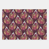 Burgundy en Gold Paris Wine Art Deco Inpakpapier Vel (Voorkant)