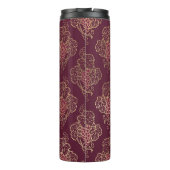 Burgundy en Gold Paris Wine Gemstone Monogram Thermosbeker (Achterkant)