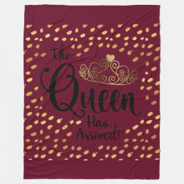 Burgundy en Gold Queen Tiara Throw Fleece Deken