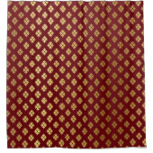 Burgundy en Gold Snowflake Shower Curtain Douchegordijn (Voorkant)