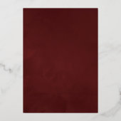 Burgundy en Gold Swan Quinceañera Folie Uitnodigin Folie Uitnodiging (Achterkant)