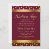 Burgundy en Gold Trunk Party Invitation Kaart (Voorkant)