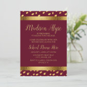 Burgundy en Gold Trunk Party Invitation Kaart (Staand voorkant)