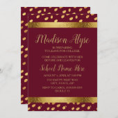 Burgundy en Gold Trunk Party Invitation Kaart (Voorkant / Achterkant)