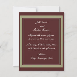 Burgundy en Gold Wedding Invitation Kaart