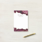 Burgundy en goud geode agaat edelsteen post- post-it® notes (Op bureau)