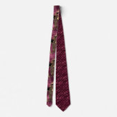 Burgundy en Goud Luipaard Serie Design 10 Stropdas (Achterkant)
