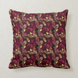 Burgundy en Goud Luipaard Serie Design 12 Kussen