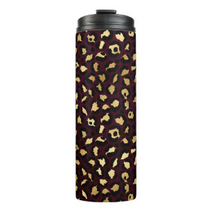 Burgundy en Goud Luipaard Serie Design 8 Thermosbeker