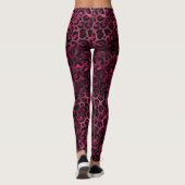 Burgundy en Goud Luipaard Serie Design 9 Leggings (Achterkant)