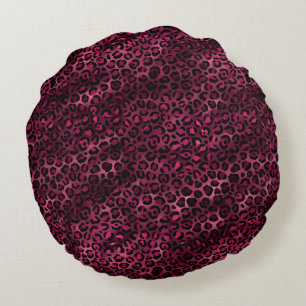 Burgundy en Goud Luipaard Serie Design 9 Rond Kussen