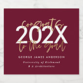 burgundy en goud modern script stijlvolle gradatie sparkling wijnetiket (Enkel label)