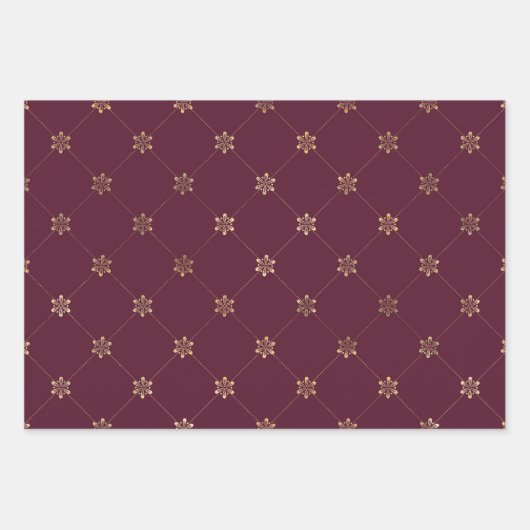 Burgundy en goud Parijs thema Inpakpapier Vel (Voorkant 3)