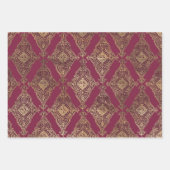 Burgundy en goud Parijs thema Inpakpapier Vel (Voorkant)