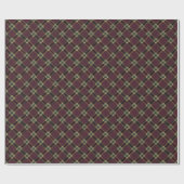 Burgundy en Goud Plaid – Festive Rustic Cadeaupapier (Vlak)