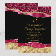 Burgundy en Gouden Glam Tears Verjaardagsfeestje