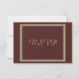 Burgundy en Gouden Huwelijks RSVP Kaartje