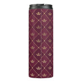 Burgundy en gouden Paris edelsteenmonogram Thermosbeker (Achterkant)